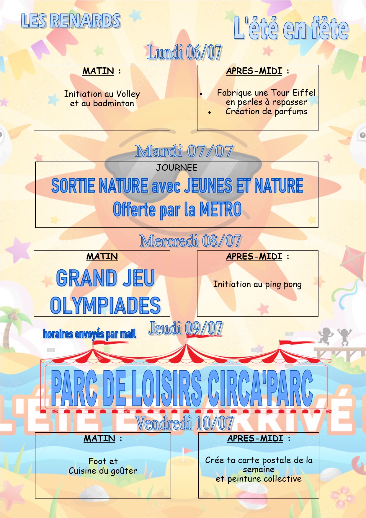 VACANCES ETE 2026 Renards